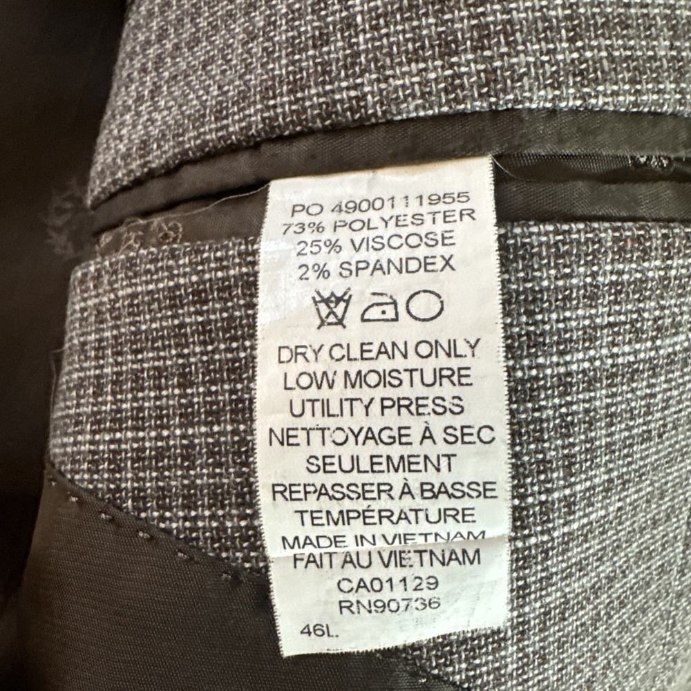 LRL Ralph Lauren Brown Tweed Weave Plaid Blazer Sport Coat Jacket 46L Black Labe - Picture 7 of 12